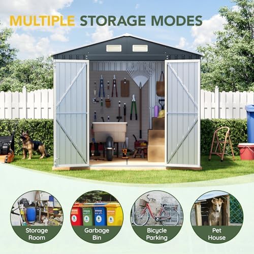 10 x 8 FT Storage Shed with Floor Frame for Backyard,Nightblue - Image 7