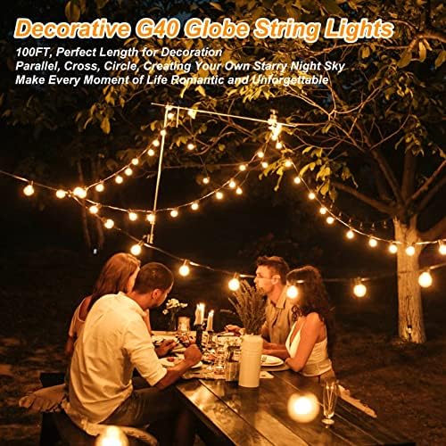 200ft(100*2) Outdoor G40 LED Globe String Lights Dimmable Waterproof - Image 6