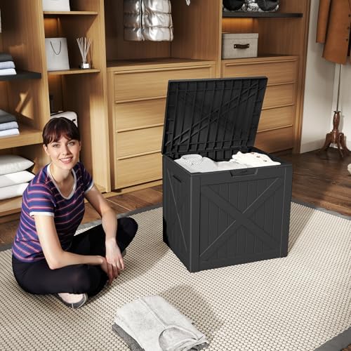 40 Gallon Outdoor Storage Box Waterproof, UV Resistant Resin Deck Box for Patio Furniture, Outside Storage Box for Garden Tools, Patio Cushions, Black - Image 2