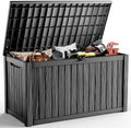 PatioZen 200 Gallon Outdoor Deck Box,Waterproof Resin Outdoor Storage Boxes, Outside Storage Lockable Container for Garden Tools,Indooor Cushions,Accessories (Black) by OutdoorLivingPerfected