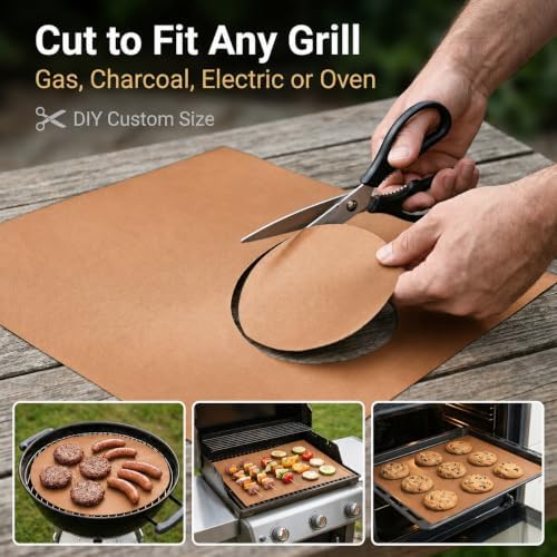 Copper Grill Mats for Grill, Set of 6, 15.75 x 13 Inch - Image 4