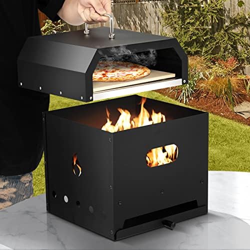COSTWAY Outdoor Pizza Oven, 4-in-1 Detachable Pizza Oven with Pizza Stone - Image 2
