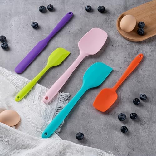 Silicone Spatula Set,5 Piece Food Grade Rubber Spatulas,Mint Green - Image 6