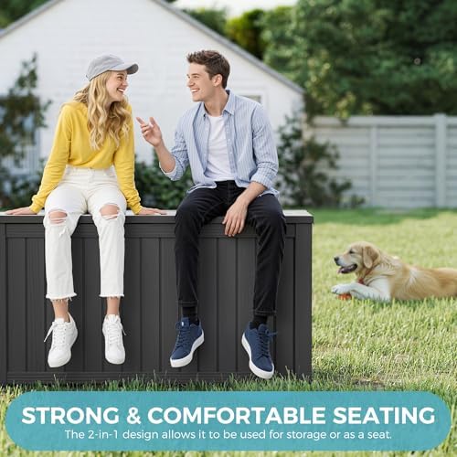 KAMABOKO Outdoor Storage Box, 180 Gallon Deck Box Outdoor Waterproof - Image 5