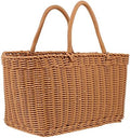 Fruit Holder Rattan Basket Imitation Wicker Baskets Organizer Storage Tote Outdoor Rattan Wicker Picnic Hamper by HEALLILY