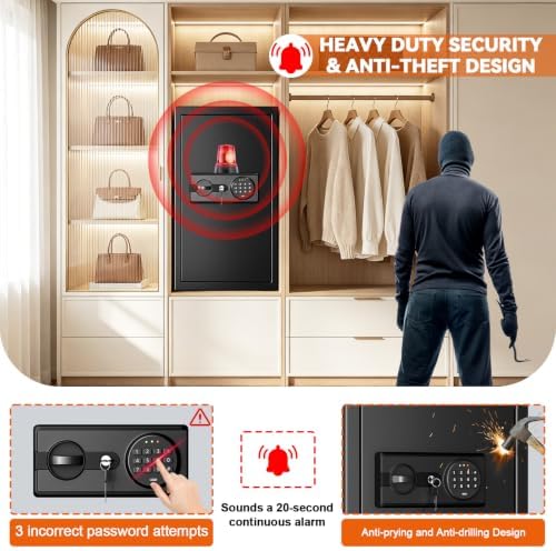 6.1 Cu Ft Large Home Safe Water and Fireproof with Digital Keypad & Key - Image 7