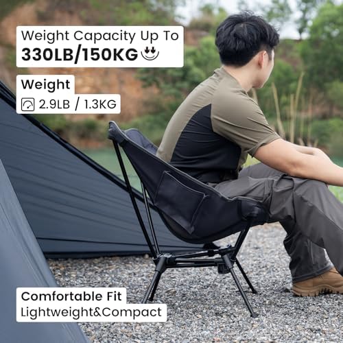 ONETIGRIS Tigerblade Camping Chair, Lightweight Folding Backpacking Hiking Chair, Compact Portable 330 lbs Capacity - Image 6