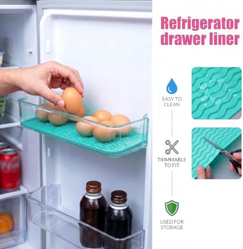 MicoYang Silicone Dish Drying Mat for Multiple Usage,Easy clean,Eco-friendly,Heat-resistant Silicone Mat for Kitchen Counter,Sink,Bar,Bottle,or Cup Mint M 17 inches x 6 inches - Image 5