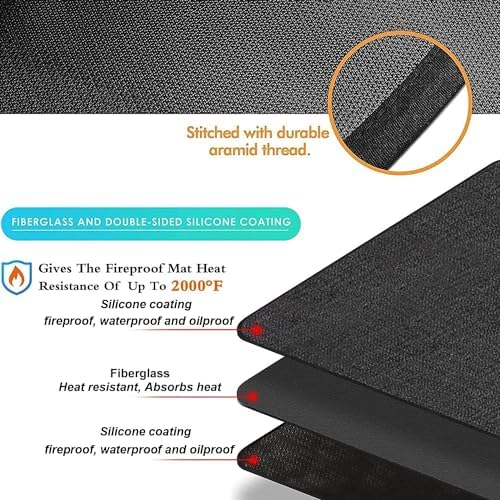 60"×36" Under Grill Mats for Outdoor Grill,Deck,Patio,Porch and BBQ Mat, Fireproof Oil and Waterproof Protective Mat, Outdoor BBQ Fire Pit Fireplace Mat, Non-Slip - Image 6