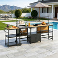LEVELEVE Modular Outdoor Kitchen Island 4-Piece Set, Aluminum Outdoor Kitchen Cabinets Prep Station with Sink, Built-in Storage & Shelves for Patio, Backyard & Deck by Enjoyyourlife