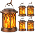KOOPER 4 Pack Solar Lantern Outdoor Lights, Upgraded Flickering Flame Solar Lanterns Lights Outdoor Waterproof, Hanging Lantern Decorative, Solar Powered Lanterns for Yard Patio Garden Decor (Copper) by KOOPER