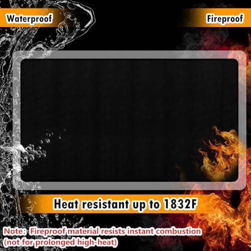 26x46inch Fireproof Hearth Mats for Fireplaces Fire Resistant Rectangle Fire Pit Mat,Fireproof Grill Pads,Under Grill Mat for Outdoor Charcoal, Smokers, Gas Grills, Deck and Patio Protective Mats - Image 5