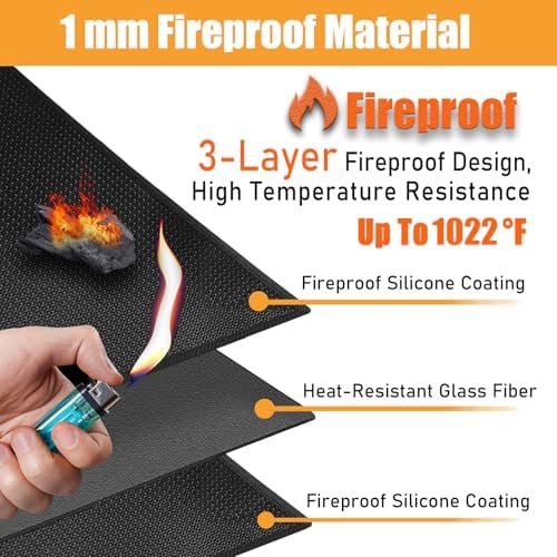 Heat Resistant Mats for Countertop fits Tabletop Grill, 48x36x0.04in, Black - Image 2