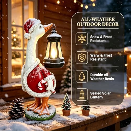 Christmas Decorations Solar Garden Outdoor Statues Goose - Image 2