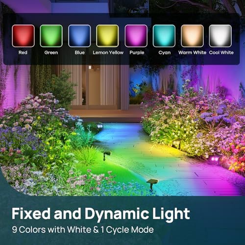 Linkind Halloween Solar Lights Outdoor Spotlight Waterproof RGB 8 Pack - Image 4