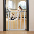 30.47"-32.64" Baby and Pet Safety Gate, 30" Tall Metal Walk-Thru Gate for Doorways & Stairs, Easy One-Hand Open, Dual Lock (White, 29" W x 30.5“H) by SafeGo