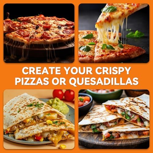 Baker’s Friend Countertop Pizza Maker Electric, 12 Inch Pizza Maker Machine for Home, Quesadilla Maker, Non-stick Cooking Plates, Horno Para Pizza, 1400W, Red - Image 3