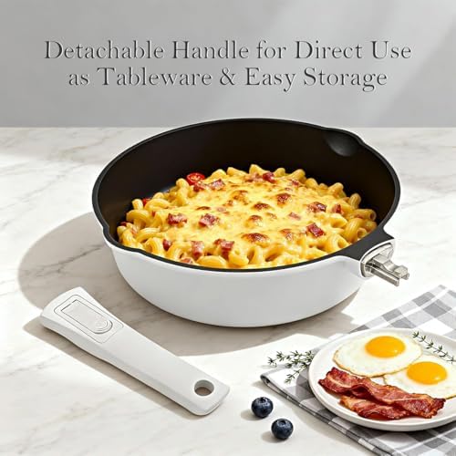 12 Inch Nonstick Deep Frying Pan Skillet with Lid, Large Saute Pan - Image 6