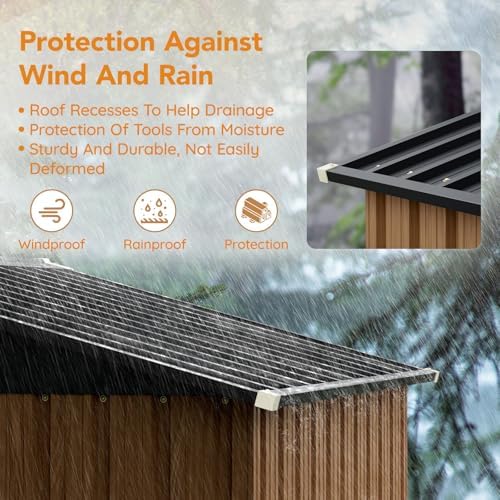 Panovue 6X4FT Garden Storage Shed (NO Wood Panels&Frame Floor) - Image 6