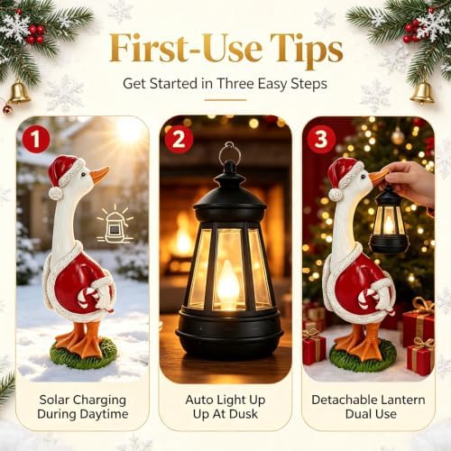 Christmas Decorations Solar Garden Outdoor Statues Goose - Image 6
