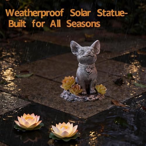 IVCOOLE Dog Statue with Solar Light, Dog Garden Decor, Outdoor Statue, Gifts for Mom - Image 6