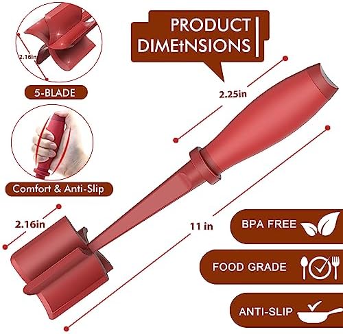 2Pack Meat Chopper Hamburger Masher Ground Beef Smasher Utensil Mix Tool - Image 7