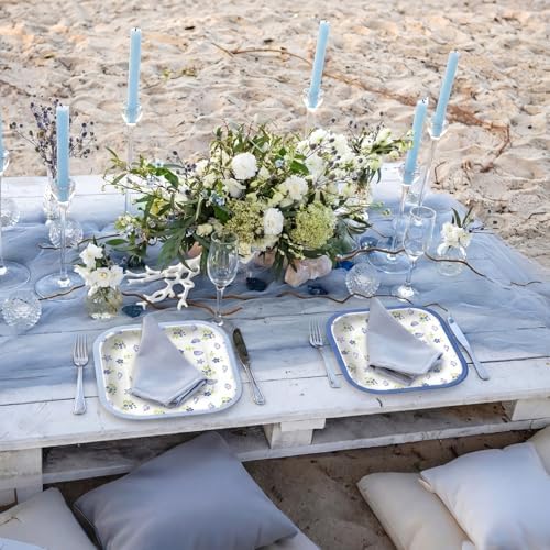 Pickmesh 100 Pcs Blue Coastal Paper Plates Bachelorette Party Tableware - Image 7