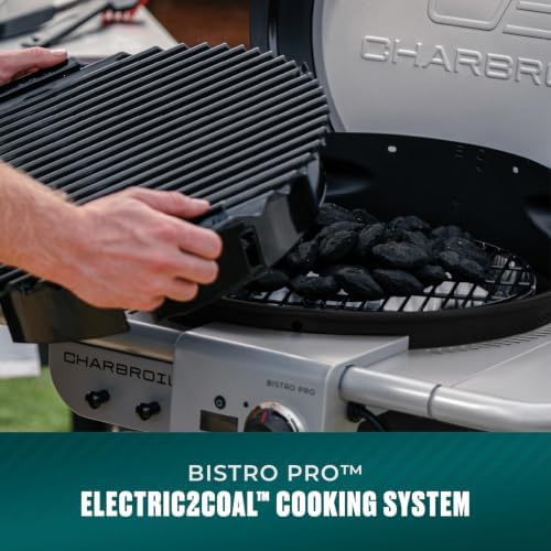 Charbroil Bistro Pro | 3-in-1 Electric, Griddle, & Charcoal Compact Grill | Electric BBQ grill | Black - Image 6