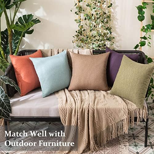 MIULEE Decorative Outdoor Pillow Covers Waterproof 16x16 Khaki - Image 4