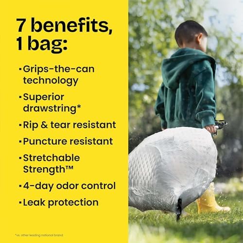 Glad ForceFlex Tall Kitchen Drawstring Trash Bags, 13 Gal, Fragrance Free, 80 Ct (Package May Vary) - Image 5