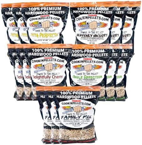 CookinPellets Natural Hardwood Grill Pellets, 5 Flavor Bundle, 15 3lb Bags by Unknown