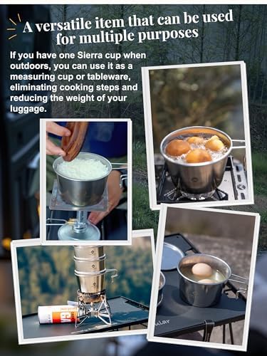 CAMPINGMOON Deep Sierra Cup 600ml Stainless Steel Camping Cup 304 Food Grade Outdoor Cooking Bowl Measurement Marks Stackable Camping Cookware Backpacking Hiking Campfire Use S369 - Image 6