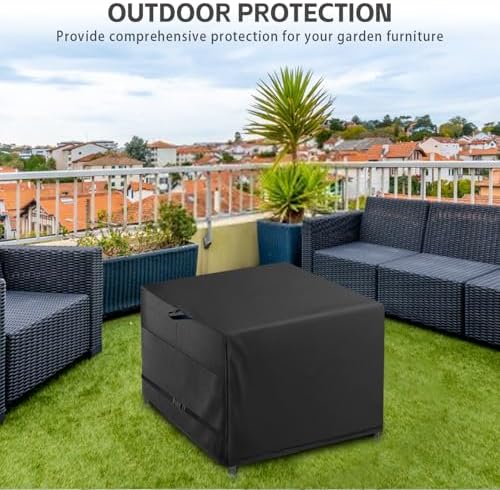 Outdoor Patio Square Table Cover 36 inch Black - Image 7
