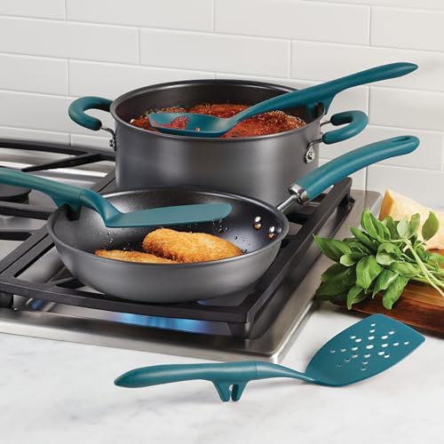 Rachael Ray Gadgets Lazy Tools Nonstick Kitchen/Cooking Utensil Set, 6 Piece, Teal - Image 3