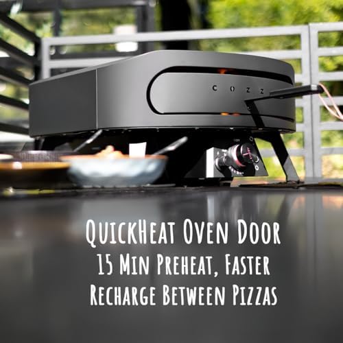 Cozze 13" Gas Pizza Oven with Rotating Pizza Stone for Easy Restaurant-Style Pizza at Home – Triple Burner, Built-In Thermometer, Fast 15-Min Preheat, Portable Outdoor Pizza Oven - Image 5