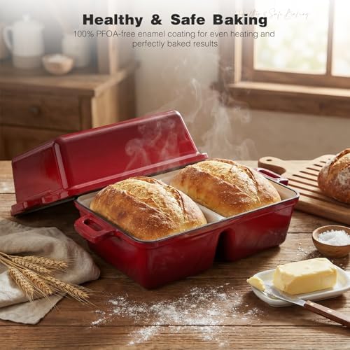 Double Dutch Oven for Sourdough Bread Baking, Enameled Cast Iron Dutch Oven - Image 7