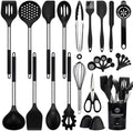NCUE 28-Piece Silicone Kitchen Utensils Set with Stainless Steel Handles by NCUE
