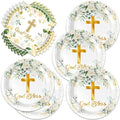 40Pcs God Bless Party Decorations Tableware Supplies 20 Plates and 20 Napkins for God Bless Baptism Party Decoration Serve 20 Guests by Frypeas