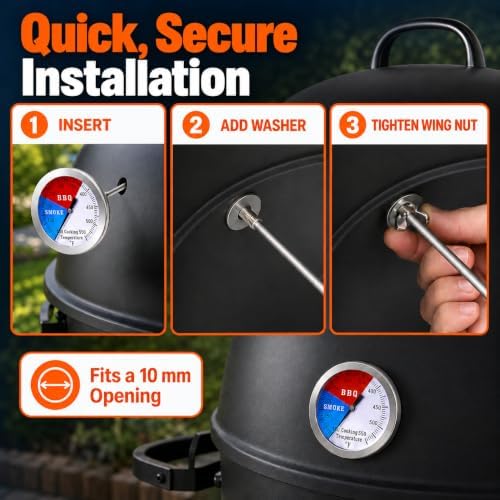 Grill Thermometer for Outside Grill, 2 Inch BBQ Thermometer for Grill - Image 6