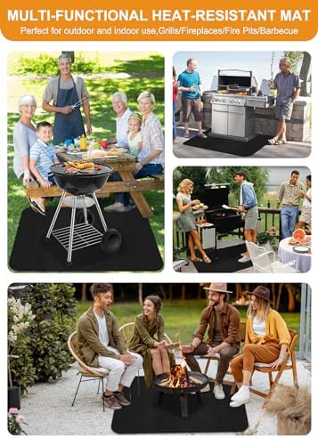 Under Grill Mat for Outdoor Grill, Fire Pit Mat, 48x36 in, Black - Image 6