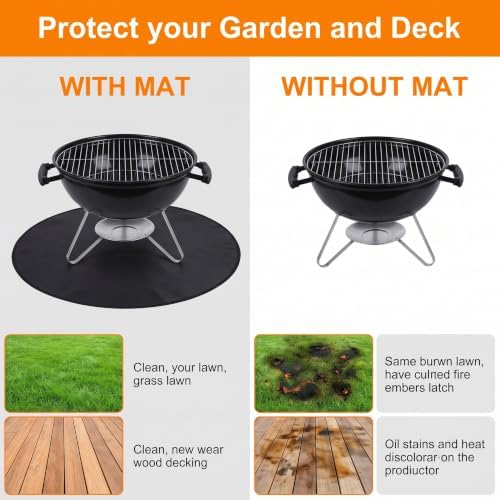 36" Round Fire Pit Mat for Solo Stove Bonfire - Fireproof Under Grill Mat for Outdoor Grill & Portable Camping Stove - Ideal Solo Stove Accessory - Image 3