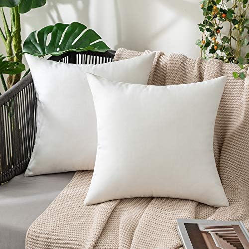 MIULEE Decorative Outdoor Pillow Covers Euro Waterproof 24x24 White by MIULEE