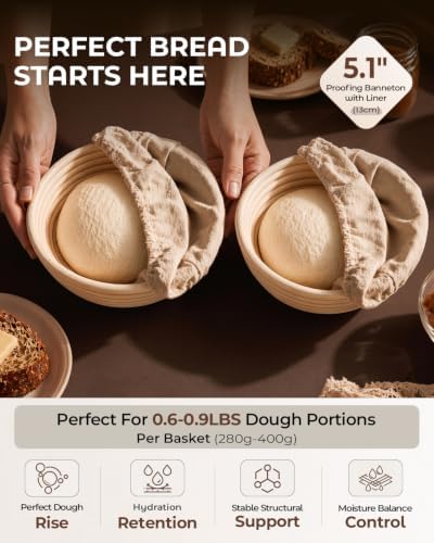 Sourdough Bread Baking Kit with Double Loaf Cast Iron Bread Pan, White - Image 5