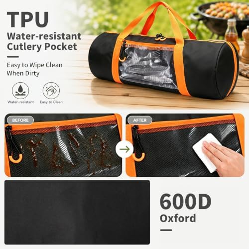 22'' Grill Tool Storage Bag with Inner Divider, BBQ Tool Storage - Image 4
