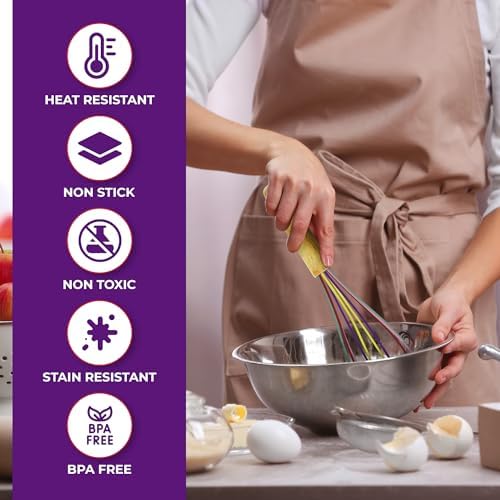 Kaluns 50 PCS Silicone Kitchen Utensils Set Complete Kitchen Set - 800°F Heat Resistant Non-Stick Premium Silicone Cooking Utensils W Wooden Handles - Can Opener, Masher, Turner, Silicone Spatula Set - Image 5