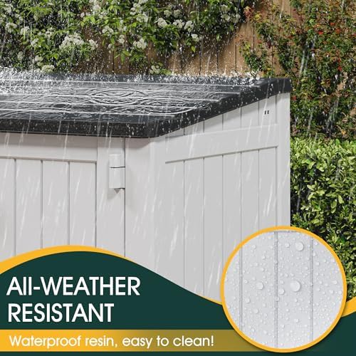 NUNU LAB Outdoor Storage Cabinet 36 Cu.Ft Garden Storage Shed Waterproof Lockable for Garden Hoses, Generator, and Lawn Mower - Image 4