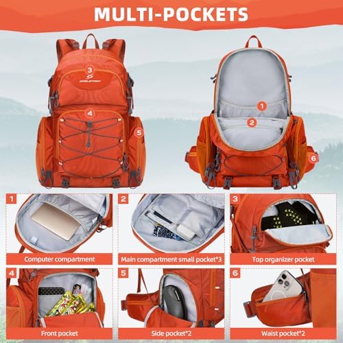 Maelstrom 40L Waterproof Hiking Backpack, Lightweight Travel Daypack - Image 4