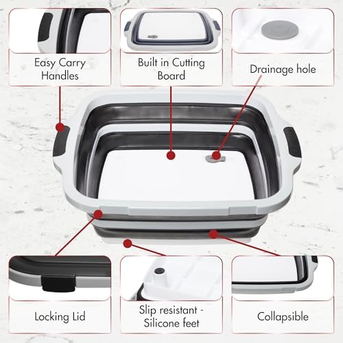 KITCHEN PERFECTION Collapsible XL Smoker & BBQ Prep Tub with Locking Lid - Image 6