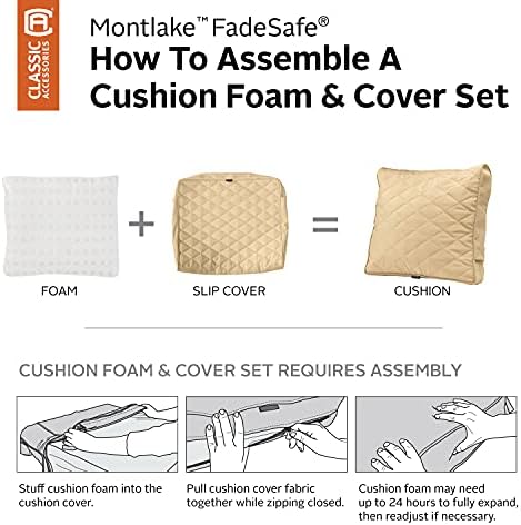 Classic Accessories Montlake FadeSafe FadeSafe Patio Chair/Loveseat Back Quilted Cushion, 25 x 22 x 4 Inch, Chamomile - Image 5