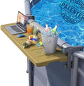 POOLHACKER Poolside Bar, [Original] Swim Up Bar Exclusively for Above-Ground Round Pools. Patio Poolside Table Smart Fold Easy Maintenance, Weather Resistant Stable Tabletop (Amber Brown) by POOLHACKER